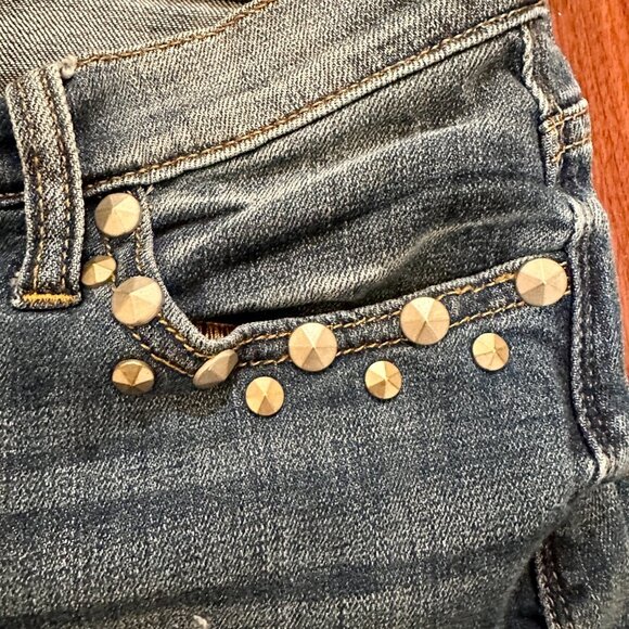 Rock & Republic Denim Jeans Women's Size 4 Blue Low Rise Indee Distress Studded - Picture 5 of 14